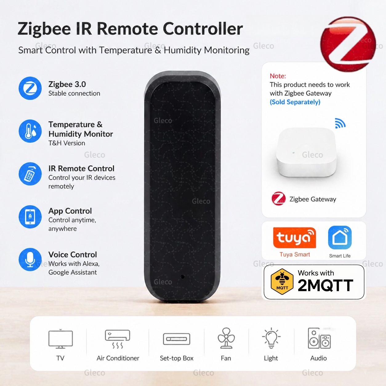 Universal Remote Smart Home - Zigbee Smart IR-Fernbedienung Universelle Infrarot-Smart-Home-Fernbedienung Kompatibel