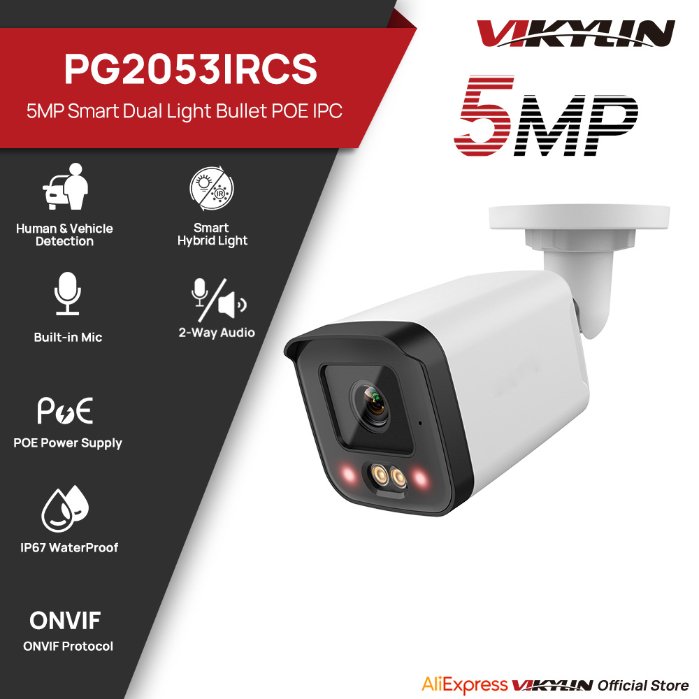 Smart Home Microsoft - VIKYLIN IP-Sicherheitskamera 5MP Smart Dual-Licht Zwei-Wege-Audio