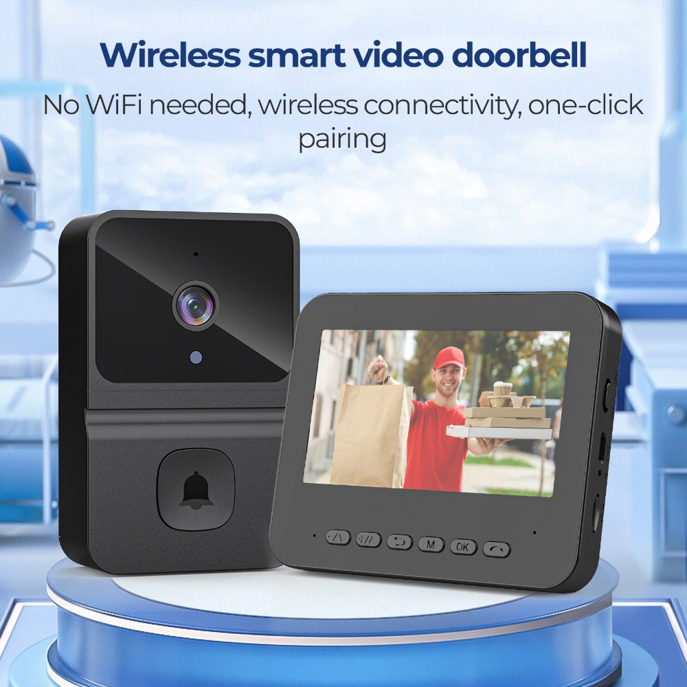 Smart Home Video - Drahtlose Intelligente Video-Türklingel mit 4,3-Zoll-Bildschirm, Zwei-Wege-Intercom